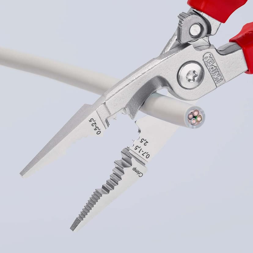 KNIPEX Elektrikertang med kabelsaks VDE 0,7–1,5 mm² 200 mm