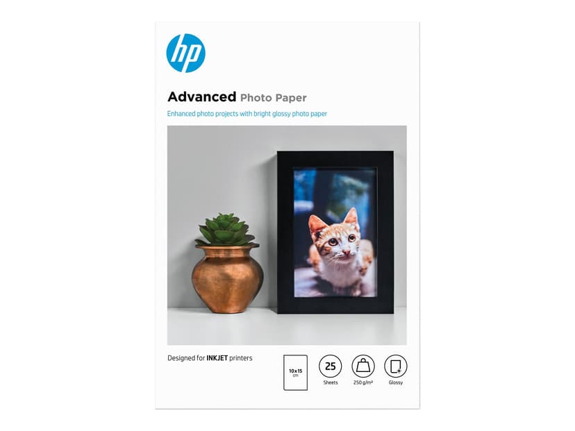 HP Papper Photo Advanced Glossy 10x15 cm 25-ark 250 g