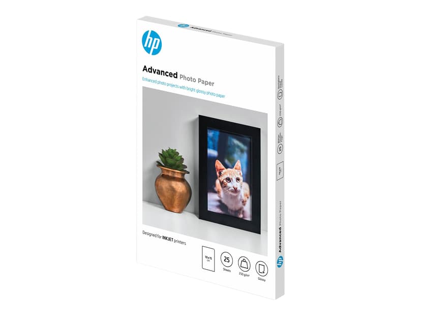 HP Papper Photo Advanced Glossy 10x15cm 25-Ark 250g