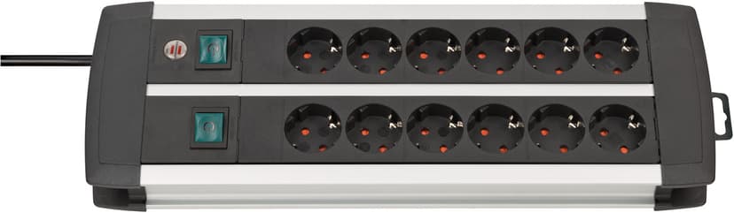 Brennenstuhl 1391000912 power uitbreiding 3 m 12 AC-uitgang(en) Binnen Zwart, Wit