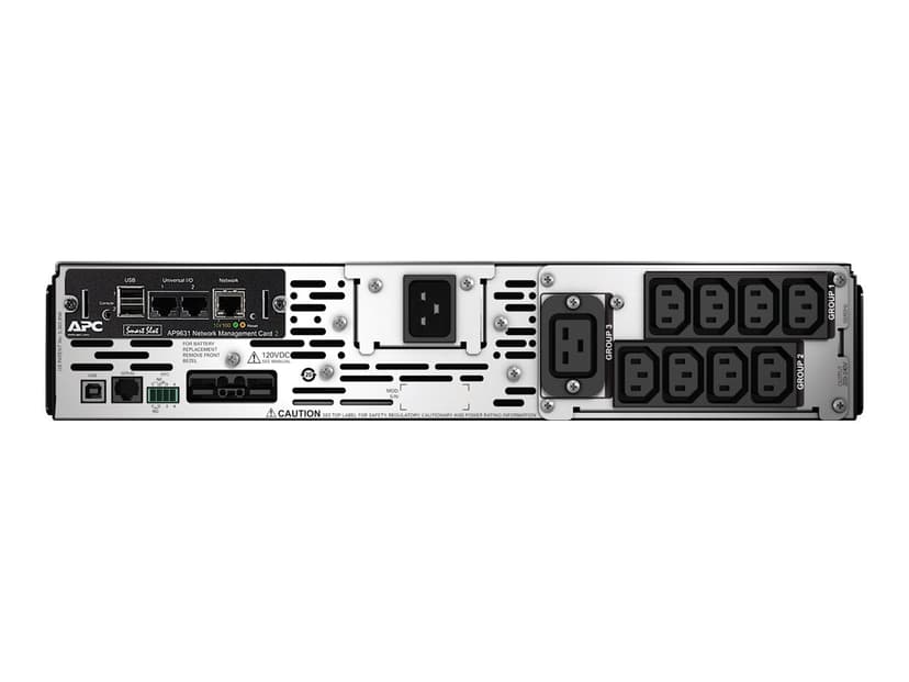 APC Smart-UPS X SMX3000RMHV2UNC Noodstroomvoeding - 3000VA, 8x C13, 1x C19 uitgang, USB, NMC