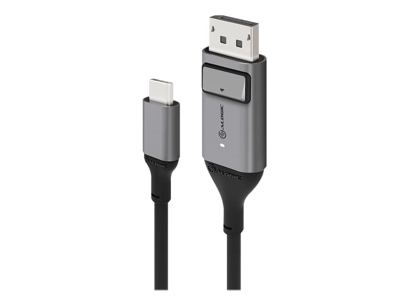 Alogic Ultra 2m DisplayPort USB-C Grå, Sort
