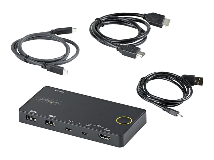 Startech 2-ports Hybrid USB-A + HDMI &amp; USB-C KVM-switch
