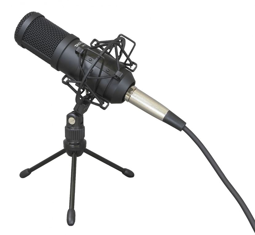 Tascam Dynamisk podcast-mikrofon med bordsstativ