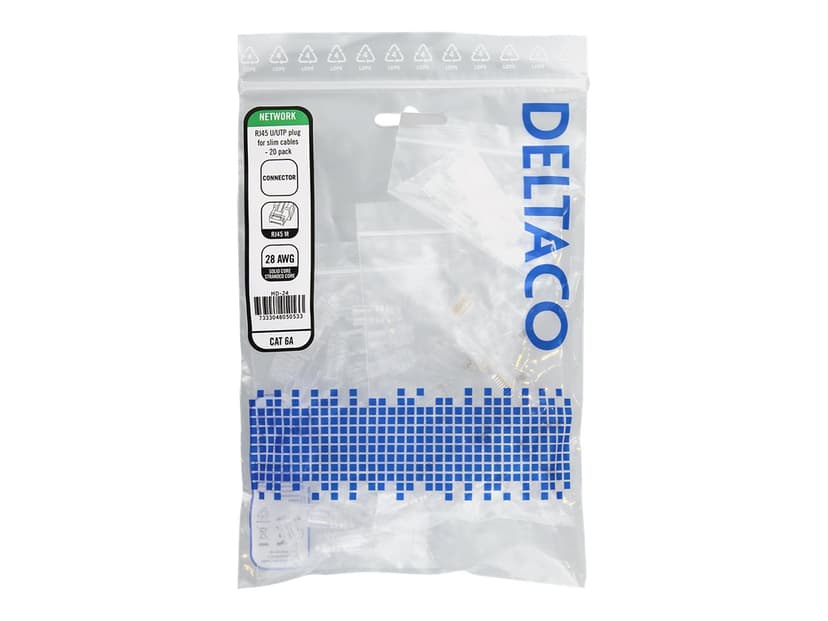 Deltaco Stikforbindelse (Slim) CAT6a UTP RJ45 20-pak
