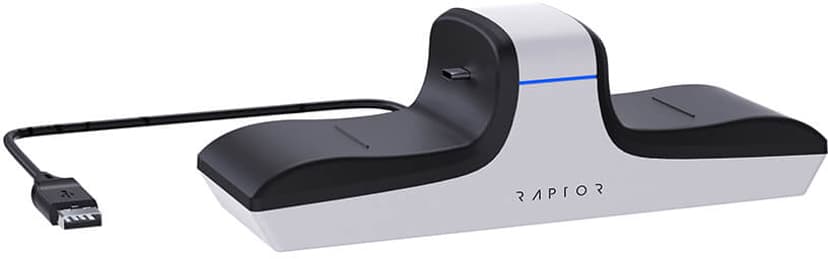 RAPTOR Laddare för Handkontroll Dual PS5 Svart, Vit