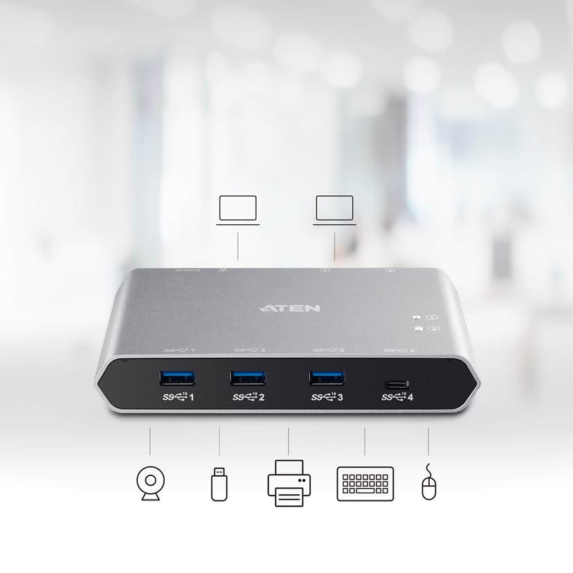 Aten US3342 KVM-kytkin Hopea
