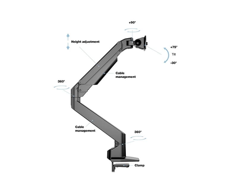 Multibrackets M Gaslift Arm Single – Samsung G9 sort