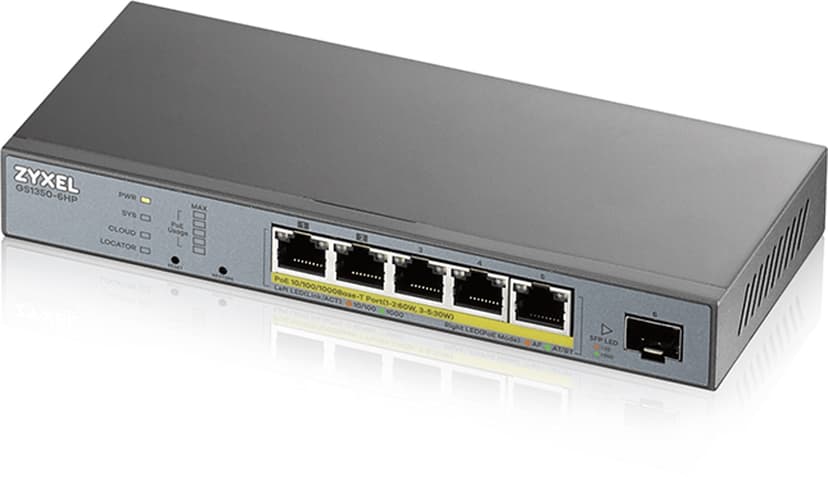 Zyxel Nebula GS1350-6HP Smart Surveillance PoE Switch 60W