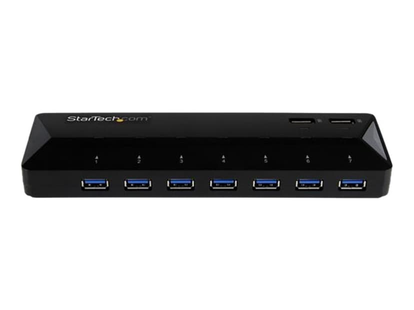 Startech StarTech.com USB 3.0-hub med 7 portar och dedicerade laddningsportar - 5Gbps - 2x 2,4 A-portar USB 3.2 Gen 1 (3.1 Gen 1) Type-B USB 3.2 Gen 1 (3.1 Gen 1) Type-A