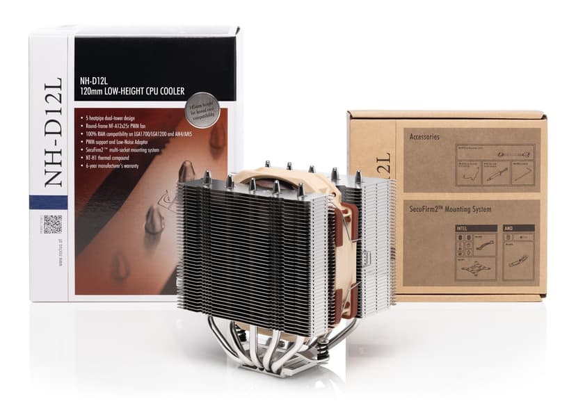 Noctua Nh-d12l Cpu Cooler Luftkjøler Aluminium, Beige, Brun