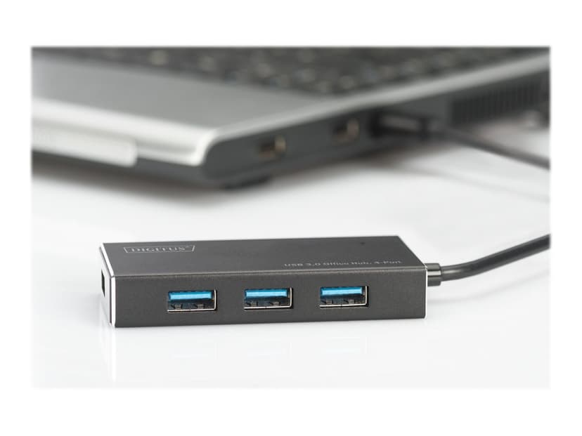 Digitus DA-70240-1 gränssnittshubbar USB 3.2 Gen 1 (3.1 Gen 1) Type-A 5000 Mbit/s Svart