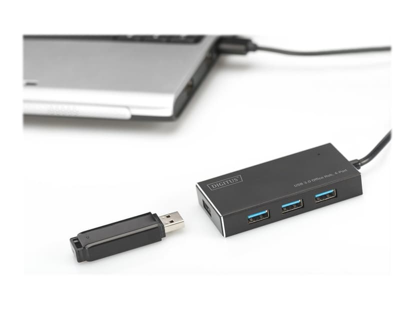 Digitus DA-70240-1 gränssnittshubbar USB 3.2 Gen 1 (3.1 Gen 1) Type-A 5000 Mbit/s Svart