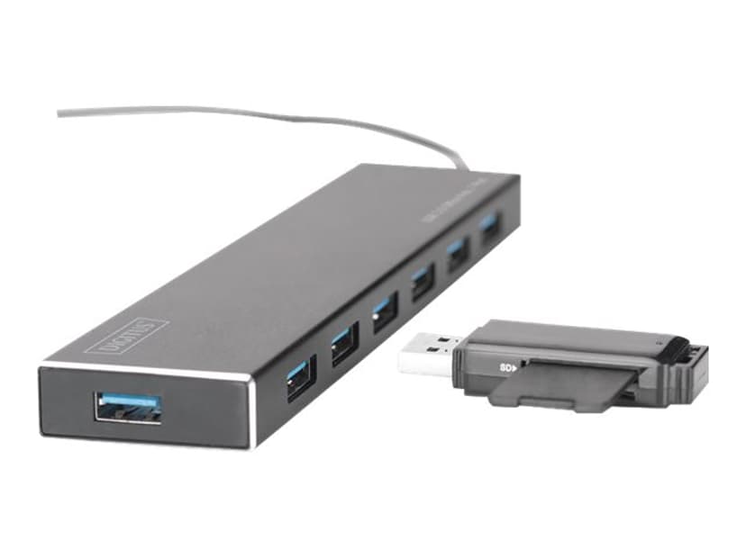 Digitus DA-70241-1 gränssnittshubbar USB 3.2 Gen 1 (3.1 Gen 1) Type-A 5000 Mbit/s Grå