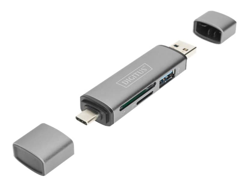 Digitus DA-70886 kortleser USB 3.2 Gen 1 (3.1 Gen 1) Type-A/Type-C Aluminium