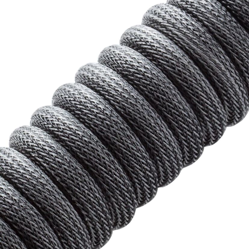 CableMod Classic Coiled Cable - Carbon Grey 1.5m USB A USB C Harmaa
