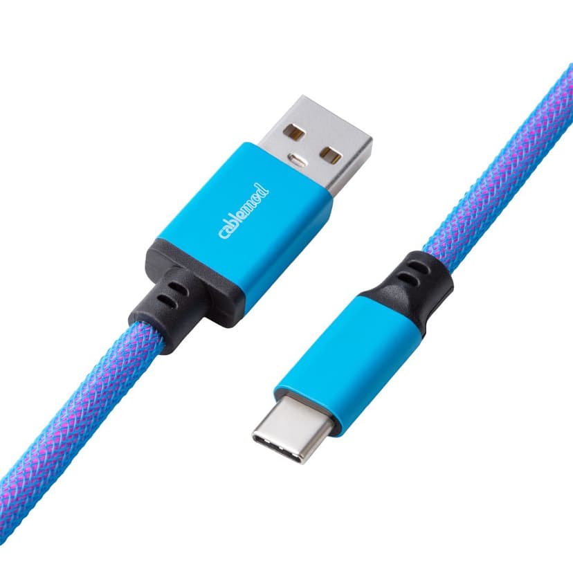CableMod Classic Coiled Cable - Galaxy Blue 1.5m USB A USB C Sininen