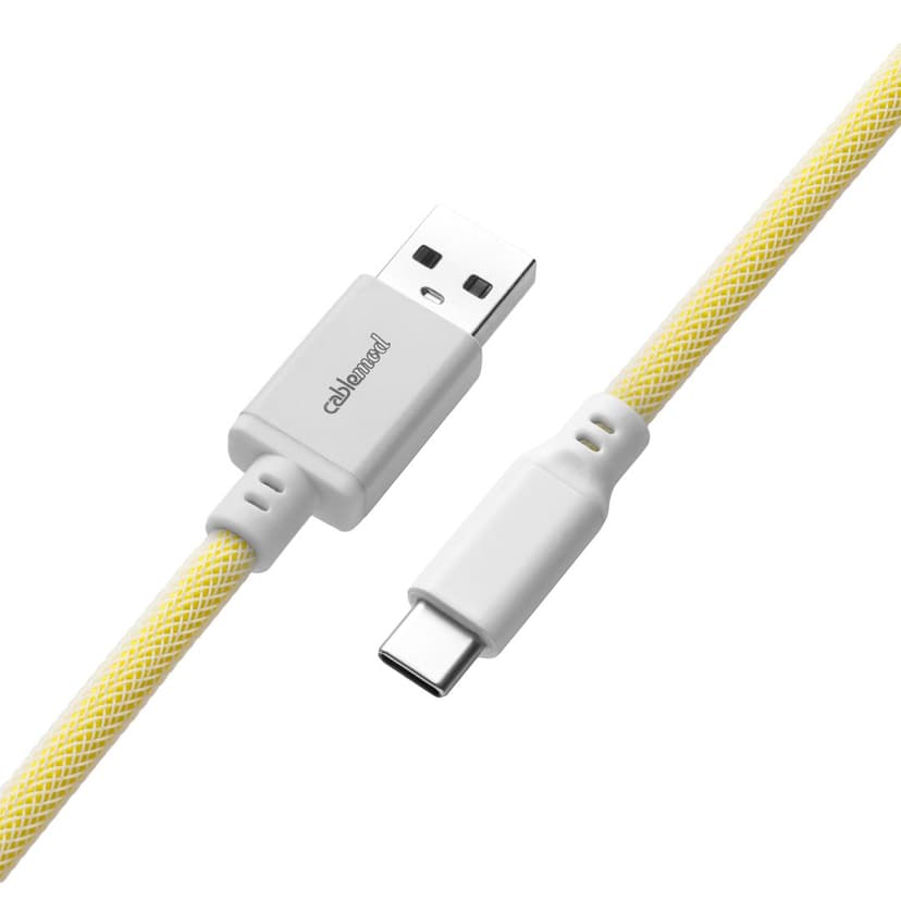 CableMod Classic Coiled Cable - Lemon Ice 1.5m USB A USB C Keltainen