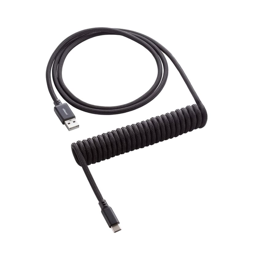 CableMod Classic Coiled Cable - Midnight Black 1.5m. USB A USB C Blå