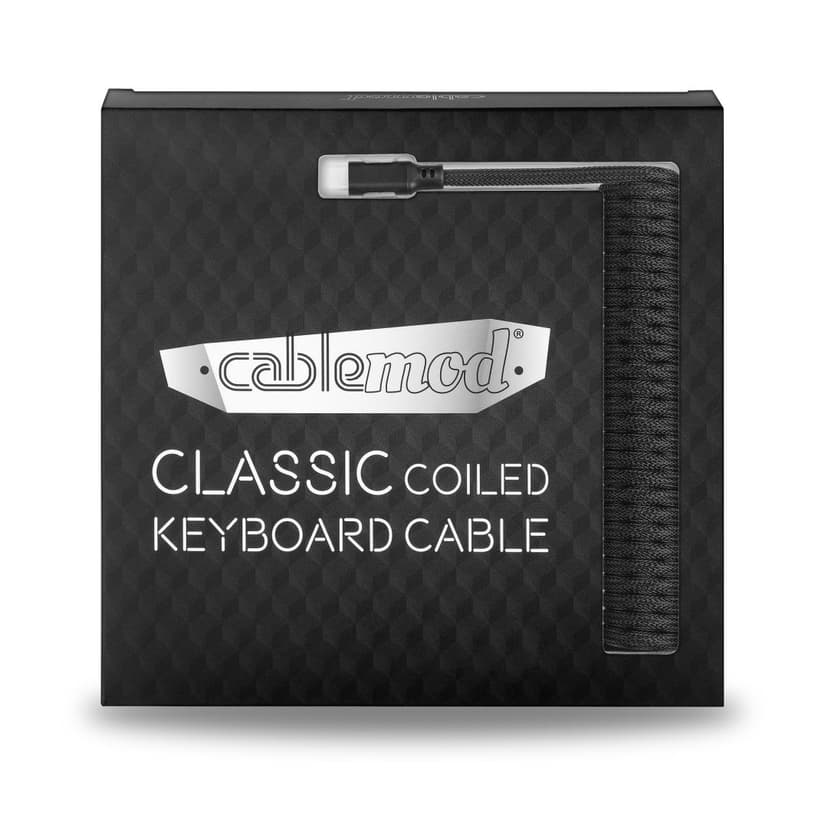 CableMod Classic Coiled Cable - Midnight Black 1.5m. USB A USB C Blå