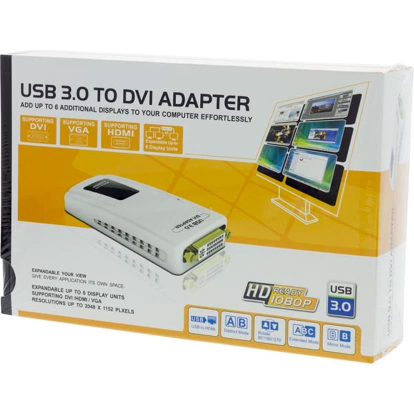 Deltaco Prime USB3-DVI Ekstern Videoadapter