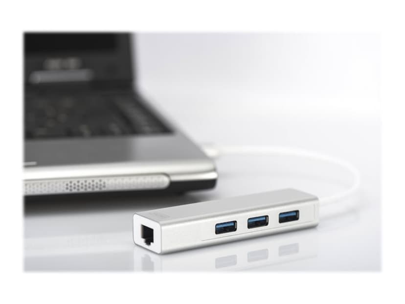 Digitus USB-C Network Card with built in USB hub USB-A 3.2 Gen 1 (3.1 Gen 1)