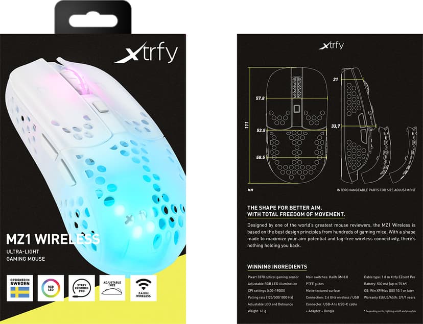 Xtrfy MZ1 Wireless RGB Rail USB Type-A