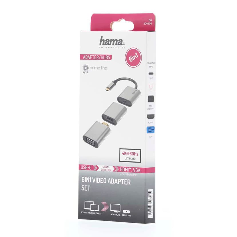 Hama 00200306 USB-grafikadapter 4096 x 2160 pixlar Grå