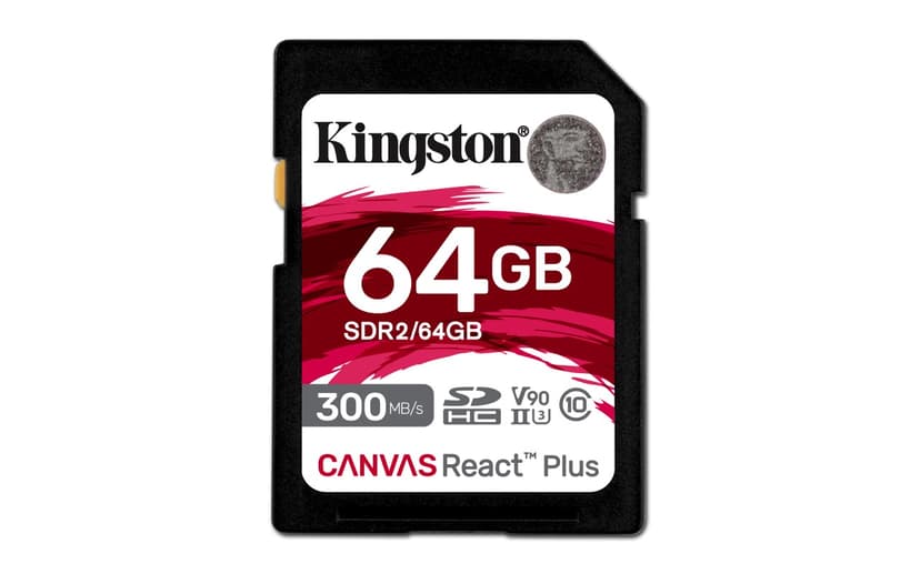 Kingston Technology Canvas React Plus 64 GB SD UHS-II Luokka 10 64GB SD UHS-II
