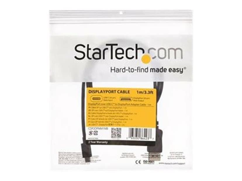 Startech USB C to DisplayPort Adapter Cable 1m DisplayPort USB C Svart