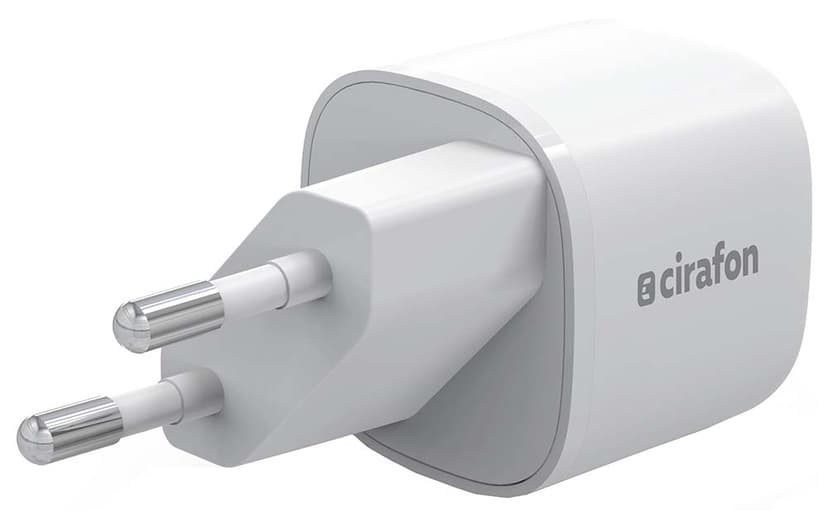 Cirafon Vegglader 20 watt USB-C PD Micro Hvit 20W