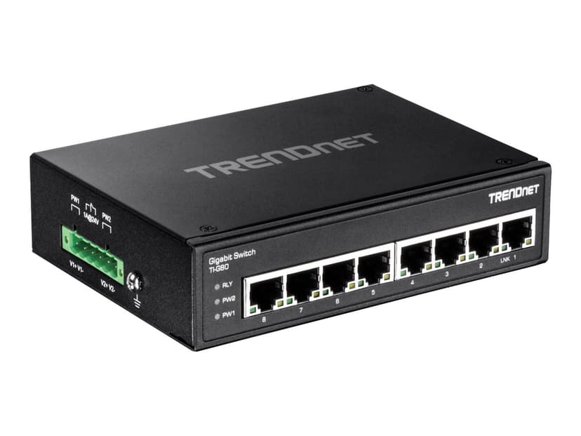 Trendnet TI-G80 nätverksswitchar Ohanterad L2 Gigabit Ethernet (10/100/1000) Svart