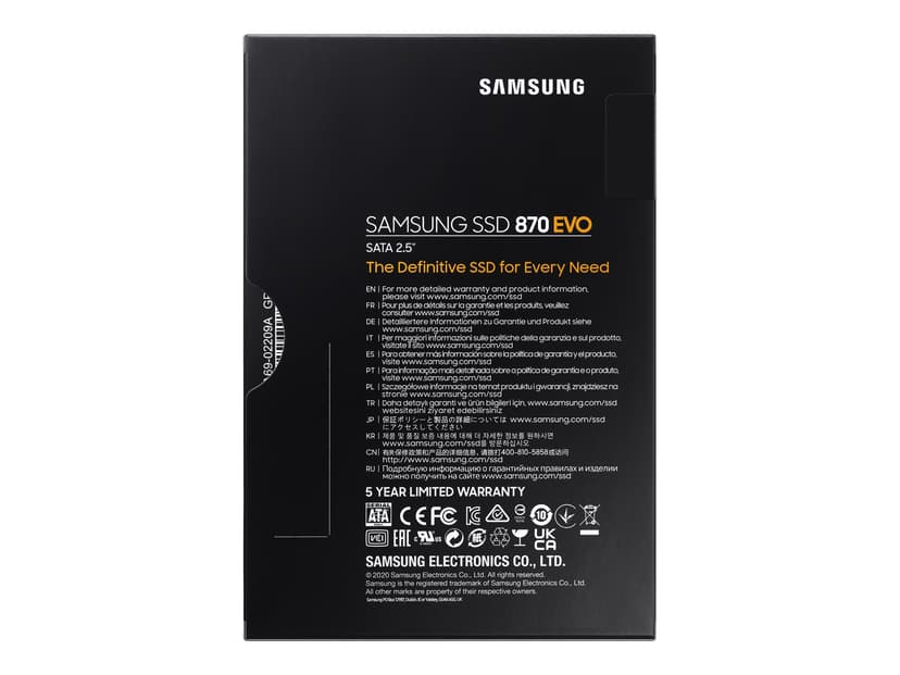 Samsung 870 EVO 1TB SSD 2.5" SATA 6.0 Gbit/s