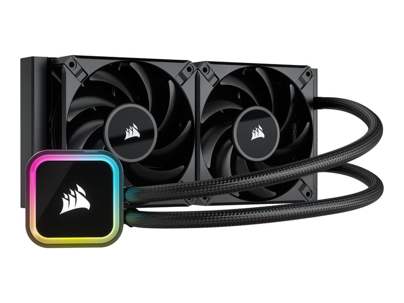 Corsair H100i Prosessor Alt-i-ett væskekjøler 12 cm Sort 1 stykker AiO væskekjøler Svart