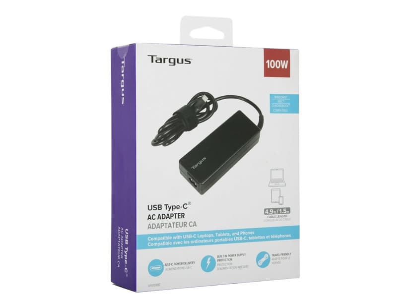 Targus APA108EU strømadapter og vekselretter Innendørs 100 W Svart 100W