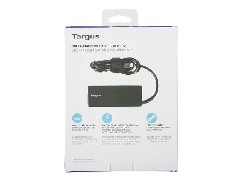 Targus APA108EU strømadapter og vekselretter Innendørs 100 W Svart 100W