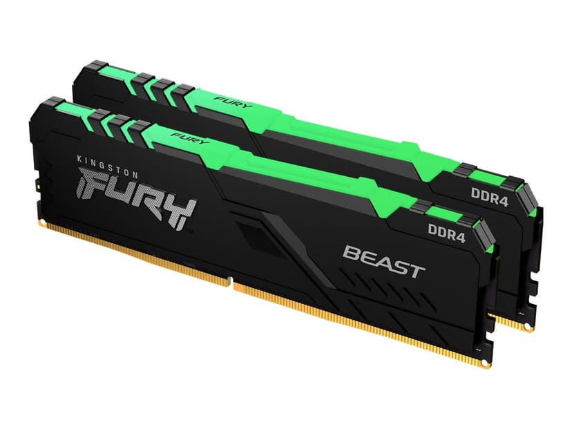 Kingston Technology FURY Beast RGB minnemodul 16 GB 2 x 8 GB DDR4 3200 MHz 16GB 3200MHz DDR4 288-pin DIMM