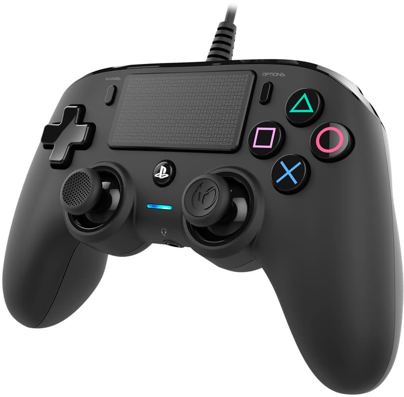 Nacon Wired Compact Controller Ps4 - Black Sort