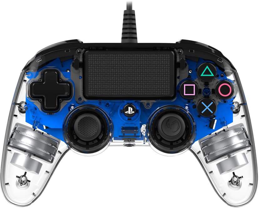 Nacon PS4OFCPADCLBLUE spelkonsoler Blå, Transparent USB Spelplatta Analog / Digital PC, PlayStation 4 Blå, Transparent