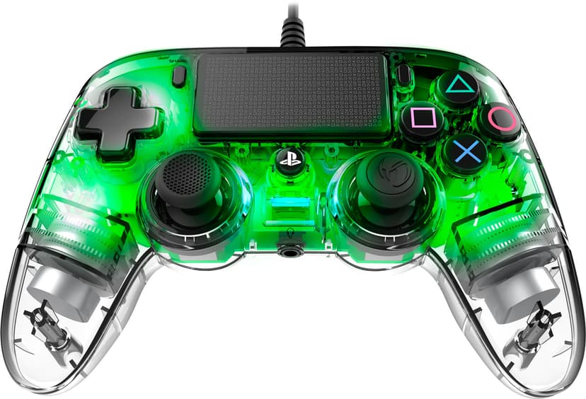 Nacon PS4OFCPADCLGREEN spelkonsoler Grön, Transparent USB Spelplatta Analog / Digital PC, PlayStation 4 Grön, Transparent