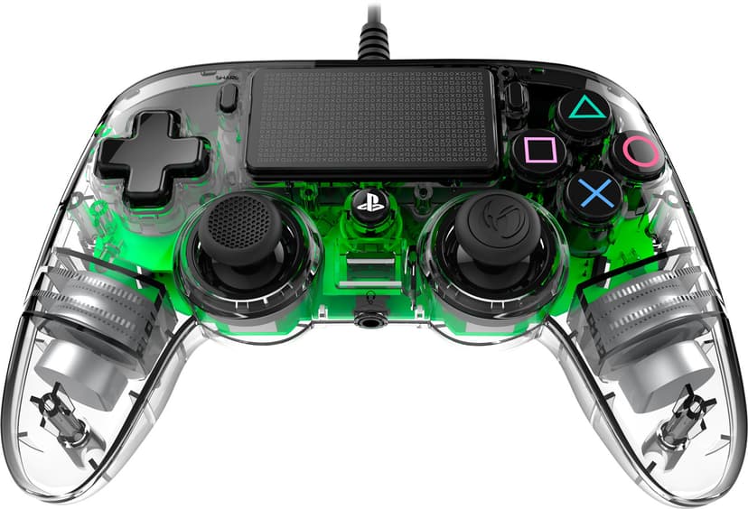 Nacon PS4OFCPADCLGREEN spelkonsoler Grön, Transparent USB Spelplatta Analog / Digital PC, PlayStation 4 Grön, Transparent