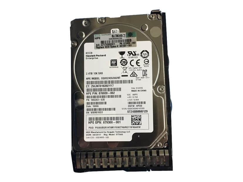 HPE 881507-001 intern harddisk 2,4 TB 10000 RPM 2.5" SAS 2.5" 10000r/min SAS Harddisk
