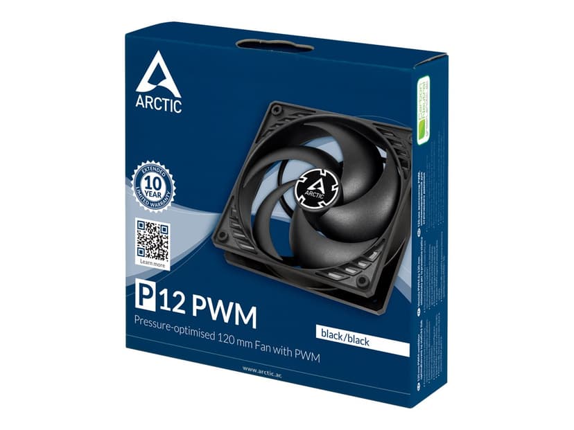 ARCTIC P12 120MM W/ PWM CONTROL Vifte Svart
