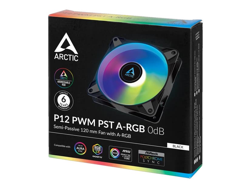 ARCTIC P12 PWM PST A-RGB Tuuletin Musta, Valkoinen