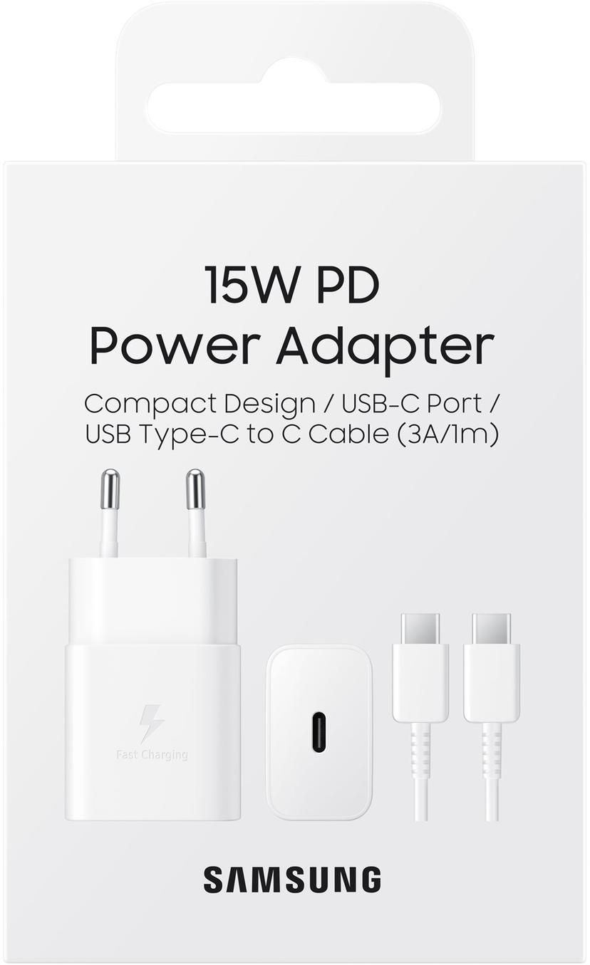 Samsung EP T1510 Strömadapter 15W + USB-C Kabel 1m Vit
