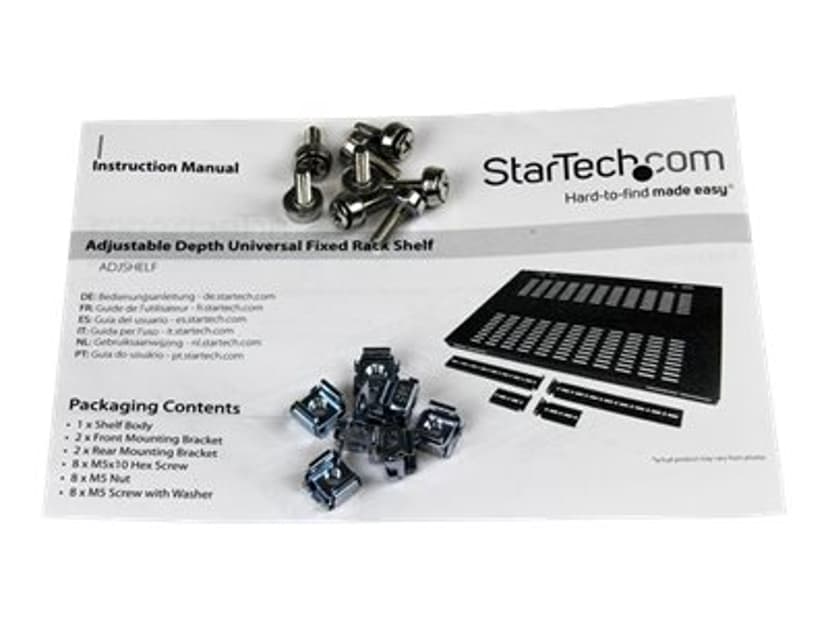 Startech 1U Adjustable Mount Depth Vented Rack Mount Shelf 175lbs/80kg