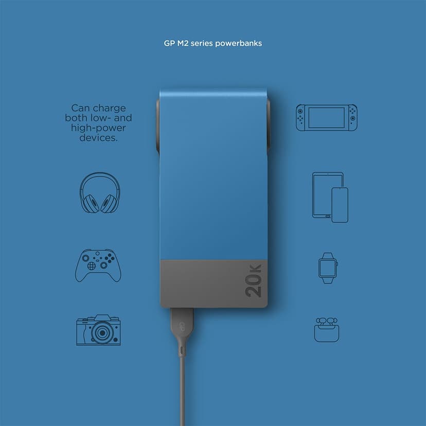 GP Powerbank M2 20000 mAh USB-C PD Blå