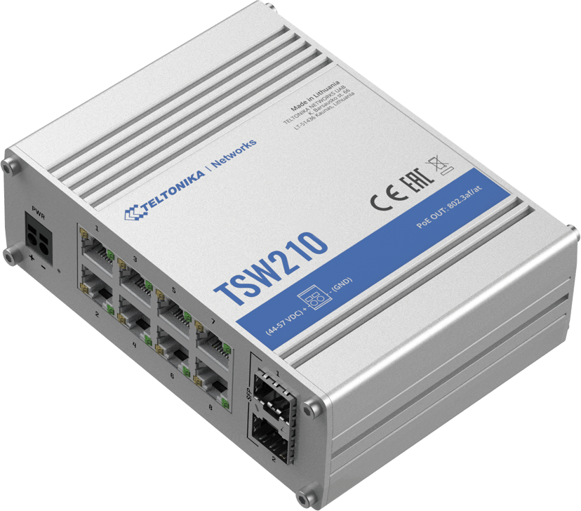 Teltonika TSW210 8-Portars Industriell Switch
