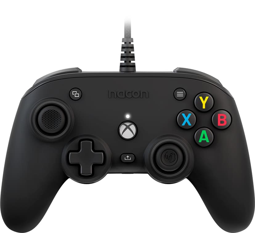 Nacon Pro Compact Sort USB Gamepad Xbox One, Xbox Series S, Xbox Series X Sort