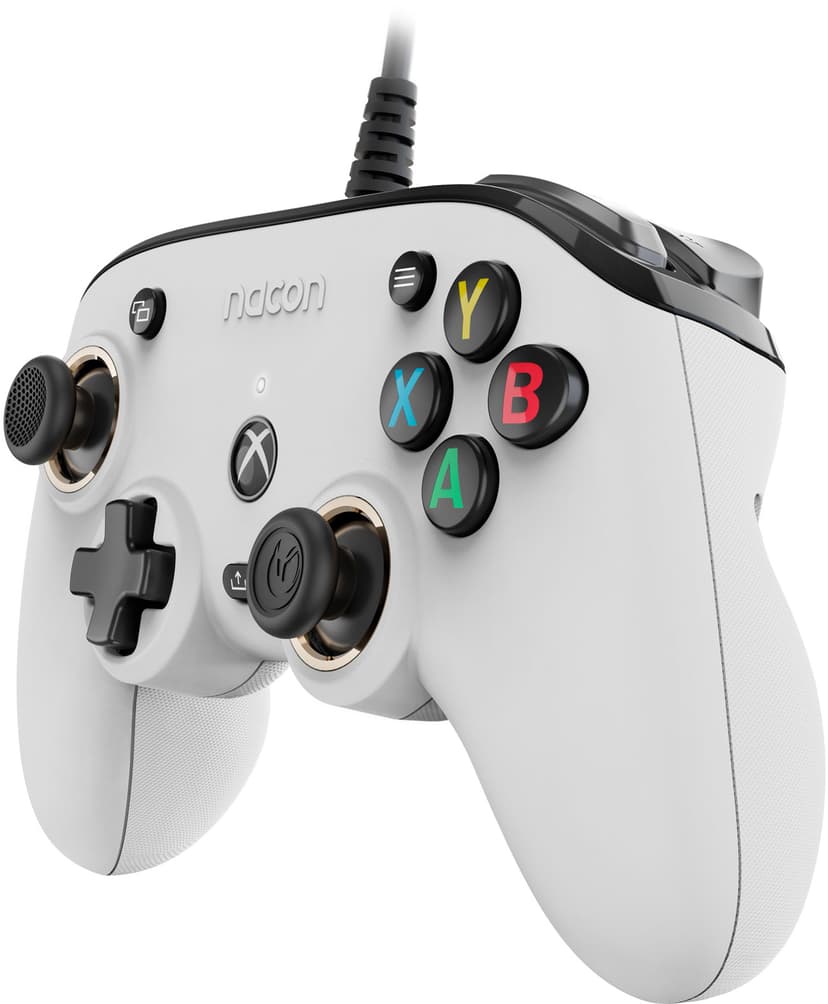 Nacon Pro Compact Controller Vit USB Spelplatta Xbox One, Xbox Series S, Xbox Series X Vit